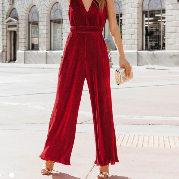 NEW VICI Never worn- Plisse Jumpsuit Green small - Picture 3 of 7